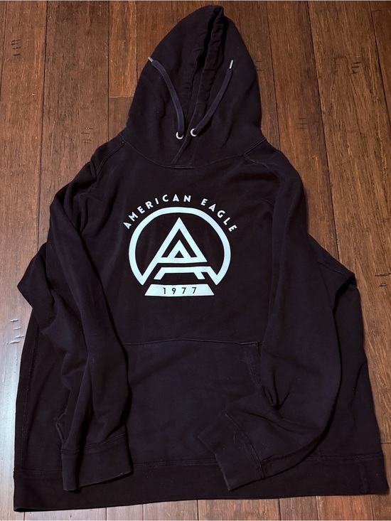 American Eagle Outfitters Tops - American Eagle Outfitters American Eagle 1977 Graphic Hoodie Black XXL